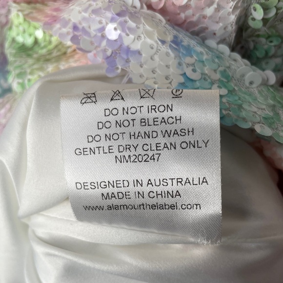 Alamour The Label Lunara Sequins Mini Dress in Mixed Color Rainbow Size XS - Picture 15 of 16